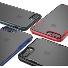 HEPTEKİLETİŞİM Apple  iPhone 8 Plus Kılıf Köşe Korumalı Arkası Mat Buzlu Sert Kapak (Volks)