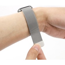 Bef Shop Befshop Apple Watch Metal Hasır Kordon 42-44-45-49MM Uyumlu Gümüş