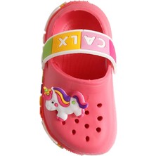 Calx Kaymaz Taban Yumuşak Esnek Unicorn Figürlü Günlük Kız Çocuk Cross Terlik