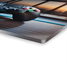 Leylaser  Gamer Joystick Oyuncu Konsolu Cam Tablo Duvar Dekoru