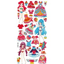 Limmy Sticker Kabartmalı Stiker Defter, Planlayıcı Etiket (SK105) 9X18 Cm- Kız Giydirme