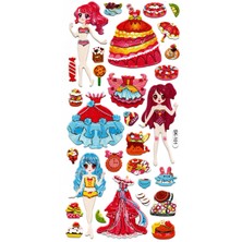 Limmy Sticker Kabartmalı Stiker Defter, Planlayıcı Etiket (SK101) 9X18 Cm- Kız Giydirme