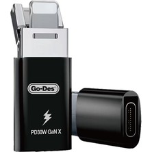 Go-Des Go Des GD-CT029 PD30W Gan Teknolojili Type-C To Lightning & Usb-A Otg Çok Yönlü Dönüştürücü Adaptör