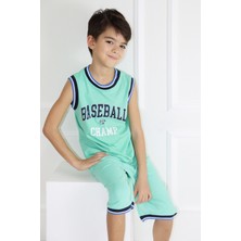 Harika Kids Erkek Çocuk Kolsuz Baseball Baskılı Basic Kaprili Takım 6-9 Yaş