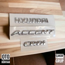 Çakır Grup Hyundai Accent Crdi Amblem Logo Bagaj Yazısı Seti Blue Kasa Için 3 Adet