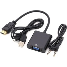 Blue Wings HDMI To VGA Çevirici Kablo - Uydu Alıcısında Kullanır-Güç Girişli Ps4 -Ps5 - Xbox