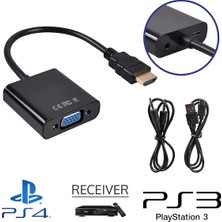 Blue Wings HDMI To VGA Çevirici Kablo - Uydu Alıcısında Kullanır-Güç Girişli Ps4 -Ps5 - Xbox