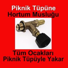 abnturk Gri Piknik Tüpü İçin Gaz Musluğu +1 Metre Hortum 2 Kelepçe