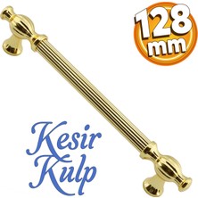 Badem10 Kesir Mobilya Mutfak Dolabı Çekmece Dolap Kapak Kulpu Kulbu Gold Altın 128 mm Metal Kulp