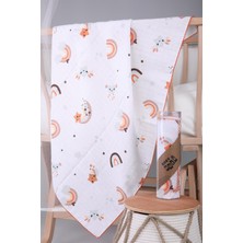 Baby Hola Müslin Örtü 85 x 90 cm Gökkuşağı Desen Organik Hediyelik Emzirme Alt Açma Yenidoğan Puset Örtüsü