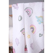 Baby Hola Müslin Örtü 85 x 90 cm Dinozor Desen Organik Hediyelik Emzirme Alt Açma Yenidoğan Puset Örtüsü