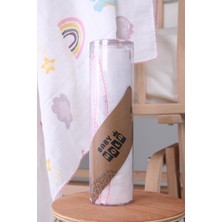 Baby Hola Müslin Örtü 85 x 90 cm Dinozor Desen Organik Hediyelik Emzirme Alt Açma Yenidoğan Puset Örtüsü
