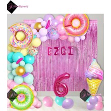 Bkmc 4 Harfli Yaz Sıcaklığında Doğum Gününüzü Serinletecek Donatlı Dondurmalı Doğum Günü Parti Seti Süsü