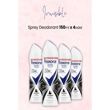 Rexona Kadın Sprey Deodorant Invisible 150 ml x 4 Adet