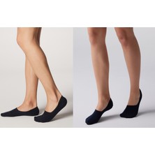 Nova Socks Premium Dikişsiz Bambu Görünmez Babet Çorap 4lü Lacivert
