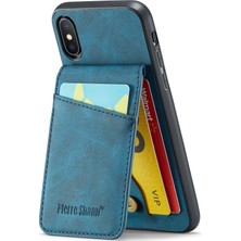 Xstep Case Xstepcase Apple iPhone x / Xs 5.8 Çılgın At Doku Telefon Kapağı Kickstand Pu Deri+Tpu Kart Yuvası Kılıfı (Yurt Dışından)