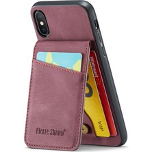 Xstep Case Xstepcase Apple iPhone x / Xs 5.8 Çılgın At Doku Telefon Kapağı Kickstand Pu Deri+Tpu Kart Yuvası Kılıfı (Yurt Dışından)