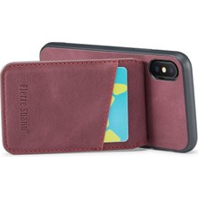 Xstep Case Xstepcase Apple iPhone x / Xs 5.8 Çılgın At Doku Telefon Kapağı Kickstand Pu Deri+Tpu Kart Yuvası Kılıfı (Yurt Dışından)