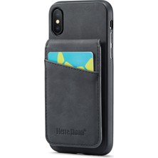 Xstep Case Xstepcase Apple iPhone x / Xs 5.8 Çılgın At Doku Telefon Kapağı Kickstand Pu Deri+Tpu Kart Yuvası Kılıfı (Yurt Dışından)