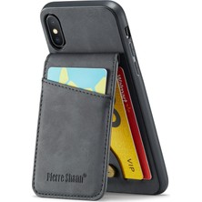 Xstep Case Xstepcase Apple iPhone x / Xs 5.8 Çılgın At Doku Telefon Kapağı Kickstand Pu Deri+Tpu Kart Yuvası Kılıfı (Yurt Dışından)