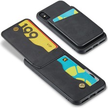 Xstep Case Xstepcase Apple iPhone x / Xs 5.8 Çılgın At Doku Telefon Kapağı Kickstand Pu Deri+Tpu Kart Yuvası Kılıfı (Yurt Dışından)