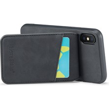 Xstep Case Xstepcase Apple iPhone x / Xs 5.8 Çılgın At Doku Telefon Kapağı Kickstand Pu Deri+Tpu Kart Yuvası Kılıfı (Yurt Dışından)