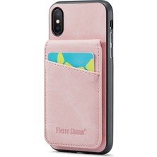 Xstep Case Xstepcase Apple iPhone x / Xs 5.8 Çılgın At Doku Telefon Kapağı Kickstand Pu Deri+Tpu Kart Yuvası Kılıfı (Yurt Dışından)