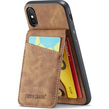 Xstep Case Xstepcase Apple iPhone x / Xs 5.8 Çılgın At Doku Telefon Kapağı Kickstand Pu Deri+Tpu Kart Yuvası Kılıfı (Yurt Dışından)