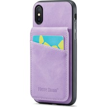 Xstep Case Xstepcase Apple iPhone x / Xs 5.8 Çılgın At Doku Telefon Kapağı Kickstand Pu Deri+Tpu Kart Yuvası Kılıfı (Yurt Dışından)