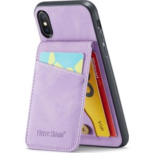 Xstep Case Xstepcase Apple iPhone x / Xs 5.8 Çılgın At Doku Telefon Kapağı Kickstand Pu Deri+Tpu Kart Yuvası Kılıfı (Yurt Dışından)