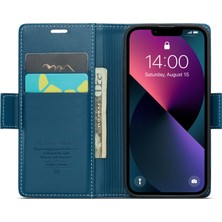 Xstep Case Xstepcase Apple iPhone 13 Mini 5.4 Rfıd Deri Kılıf Litchi Doku Flip Stand Cüzdan Telefon Kapağı (Yurt Dışından)