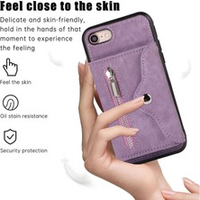 Xstep Case Xstepcase Apple iPhone 7/8 / Se (2020) / Se (2022) Rfıd Engelleme Kart Torbası Telefon Kasası Kickstand Pu Deri+Tpu Kapağı (Yurt Dışından)