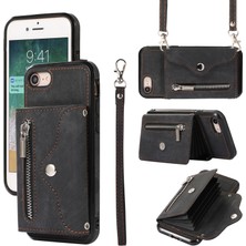 Xstep Case Xstepcase Apple iPhone 7/8 / Se (2020) / Se (2022) Rfıd Engelleme Kart Torbası Telefon Kasası Kickstand Pu Deri+Tpu Kapağı (Yurt Dışından)