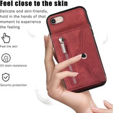 Xstep Case Xstepcase Apple iPhone 7/8 / Se (2020) / Se (2022) Rfıd Engelleme Kart Torbası Telefon Kasası Kickstand Pu Deri+Tpu Kapağı (Yurt Dışından)