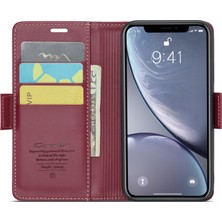 Xstep Case Xstepcase Apple iPhone Xr 6.1 Litchi Doku Deri Deri Cüzdan Flip Stand Kılıf Rfıd Engelleme Telefon Kapağı (Yurt Dışından)