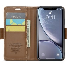 Xstep Case Xstepcase Apple iPhone Xr 6.1 Litchi Doku Deri Deri Cüzdan Flip Stand Kılıf Rfıd Engelleme Telefon Kapağı (Yurt Dışından)