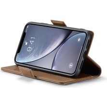 Xstep Case Xstepcase Apple iPhone Xr 6.1 Litchi Doku Deri Deri Cüzdan Flip Stand Kılıf Rfıd Engelleme Telefon Kapağı (Yurt Dışından)