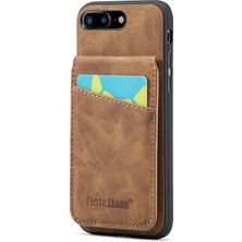 Xstep Case Xstepcase Apple iPhone 7 Plus 5.5 / 8 Artı 5.5 Telefon Kasası Kickstand Pu Deri Tpu Kart Tutucu ile Kapak (Yurt Dışından)