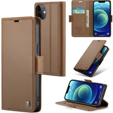 Xstep Case Xstepcase Apple iPhone 12 Mini, Rfıd Engelleme Litchi Doku Deri Telefon Kapağı Için Stand Cüzdan Kılıfı (Yurt Dışından)