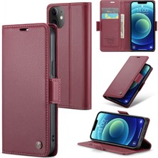 Xstep Case Xstepcase Apple iPhone 12 Mini, Rfıd Engelleme Litchi Doku Deri Telefon Kapağı Için Stand Cüzdan Kılıfı (Yurt Dışından)