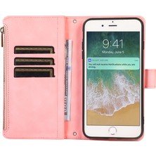 Xstep Case Xstepcase Apple iPhone 7/8 4.7 / Se (2022) / (2020) Baskılı Telefon Kılıfı 9 Kart Yuvaları Deri Cüzdan Stand Kapağı Zipper Ceb ile (Yurt Dışından)