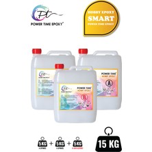 Power Time Epoxy 15 kg Hobby Epoxy Smart + 8'li Sıvı Epoksi Boya Seti/ Şeffaf Epoksi Reçine Ince Döküm