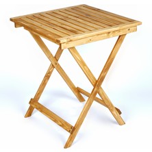 Woodensa Balkon Masası Bahçe Masası Katlanır Masa Ahşap Masa 60*60 cm