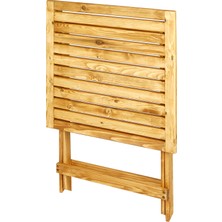 Woodensa Balkon Masası Bahçe Masası Katlanır Masa Ahşap Masa 60*60 cm