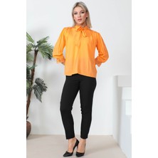 Orange Ön Bağlamalı Bluz