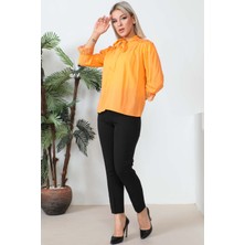 Orange Ön Bağlamalı Bluz
