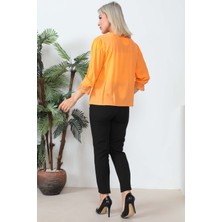 Orange Ön Bağlamalı Bluz