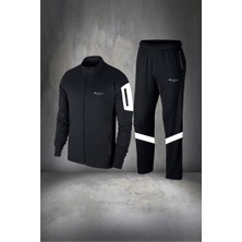 Poseidon Storm Erkek Siyah Supra Penye Cepli Fermuarlı Eşofman Takımı S 3xl
