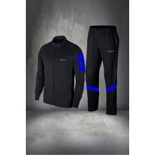 Poseidon Storm Erkek Siyah Supra Penye Fermuarlı Tasarım Eşofman Takımı S 3xl