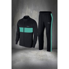 Poseidon Storm Erkek Siyah Supra Penye Fermuarlı Şık Tasarım Eşofman Seti S 3xl